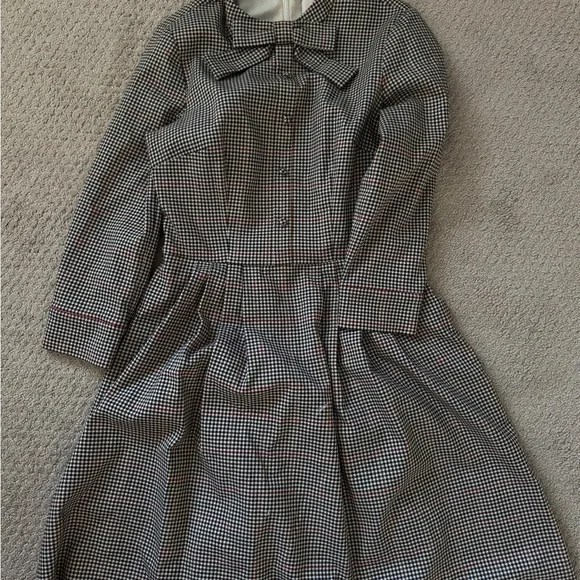 Gal Meets Glam Blanche Plaid Bow Dress - Picture 8 of 10